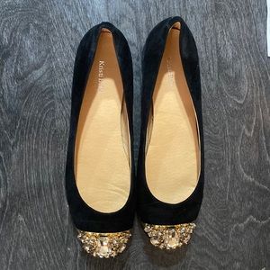 Fashion sued flat shoes with sparkling ✨ stones